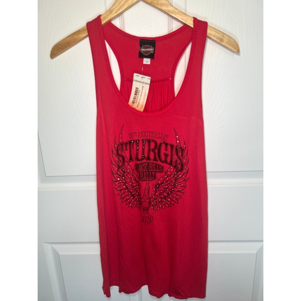 Harley-Davidson Tank Top Sturgis 80th Anniversary 2X Red Studded Spark Plug NEW